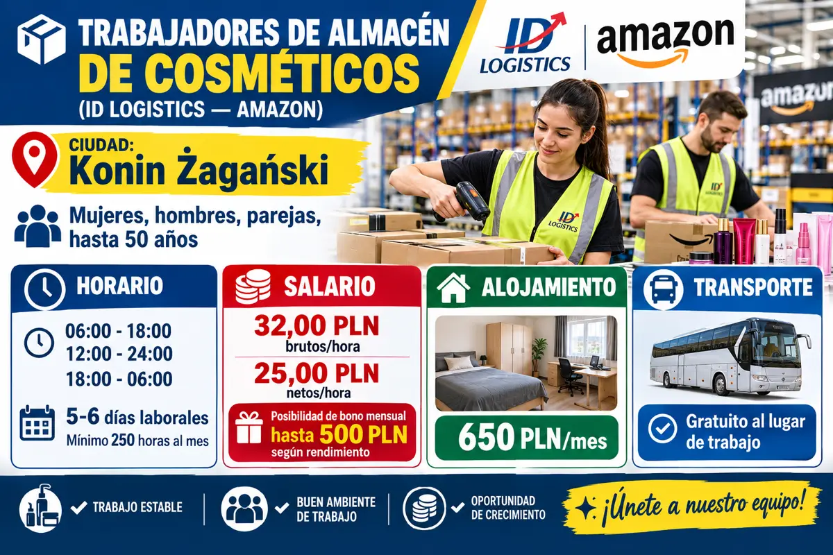 Almacén de cosméticos — ID Logistics (Amazon) — Konin Żagański